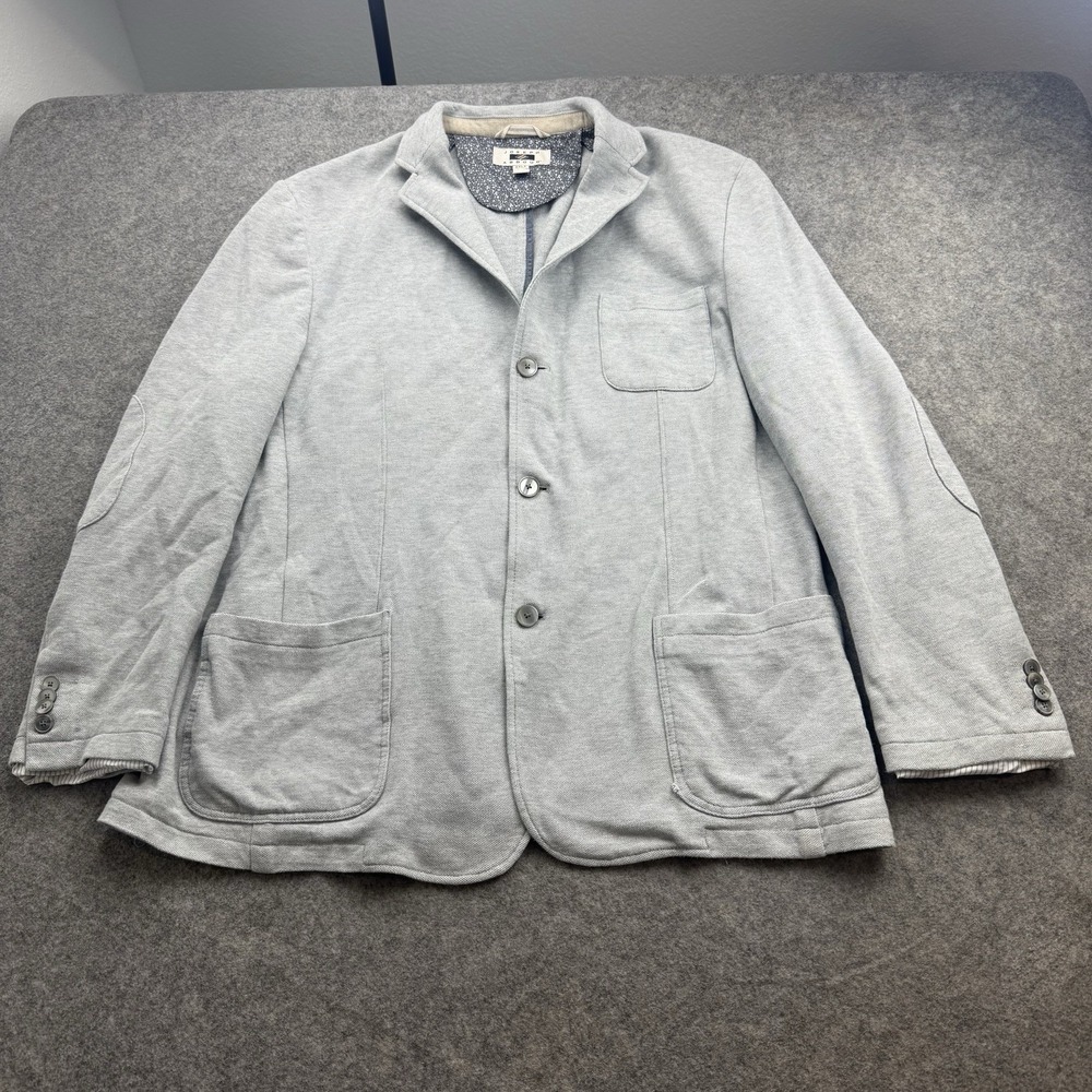Joseph Abboud Blazer Mens 2XLT Gray Cotton Knit Unstructured Sport Coat Casual